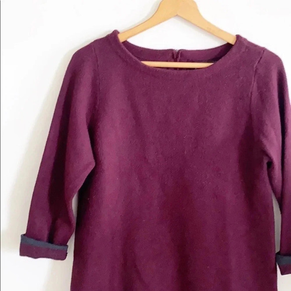 Nanette Lepore Burgundy Cuffed Sleeve long sleeve Sweater wool blend size medium - Picture 2 of 8